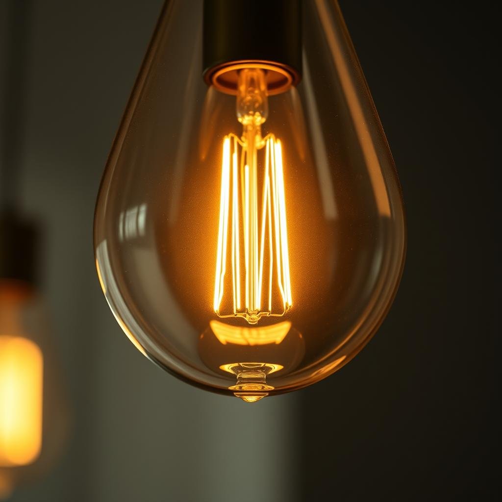 Vintage Edison bulb in clear glass pendant fixture Vintage Edison bulb in clear glass pendant fixture