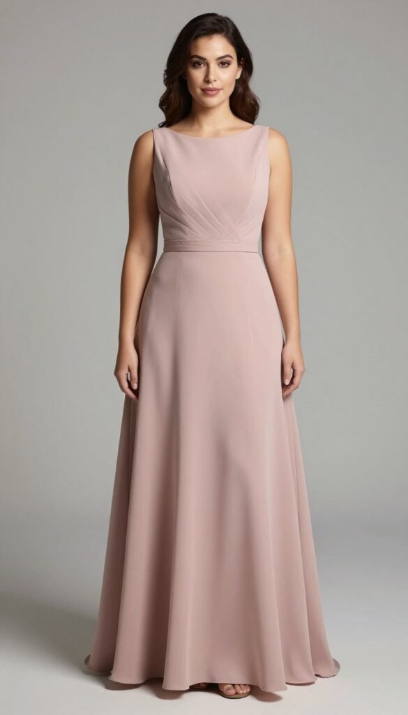 a-line dress on pear-shaped body