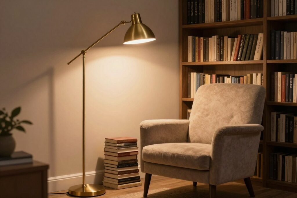adjustable floor lamp next to comfortable reading chair adjustable floor lamp next to comfortable reading chair