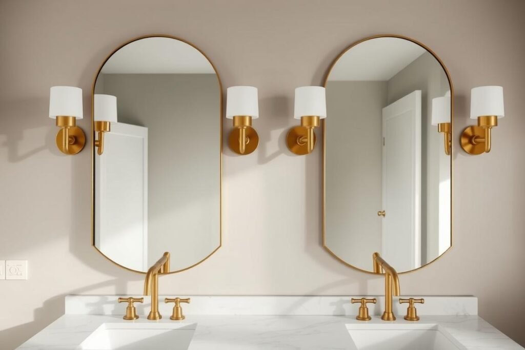 bathroom vanity lights flanking mirror with even illumination bathroom vanity lights flanking mirror with even illumination