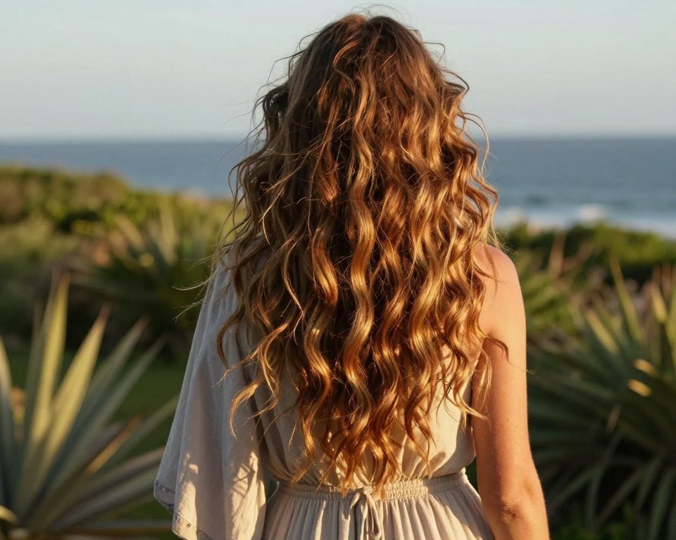beachy waves hairstyle for long hair wedding guest