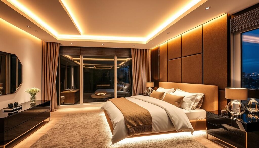 beautiful bedroom transformation using multiple led strip lighting ideas