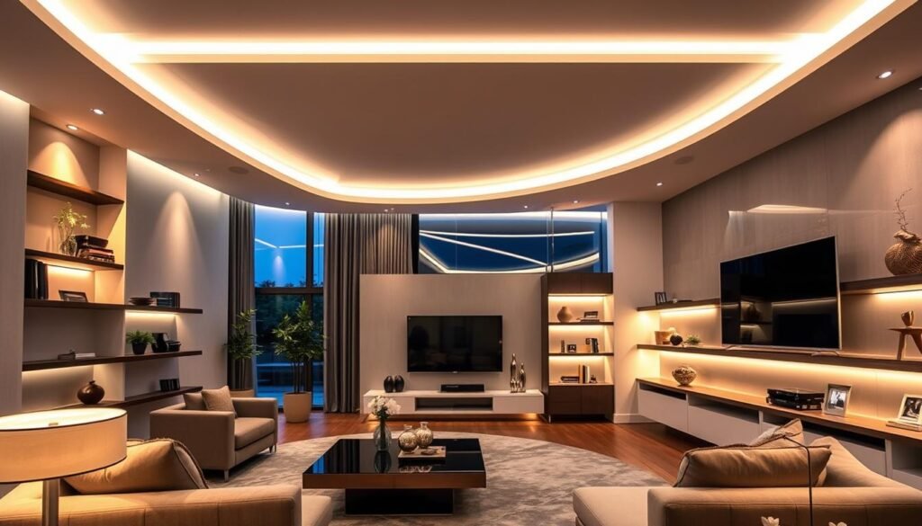 beautiful living room showcasing multiple LED strip lighting ideas working together harmoniously beautiful living room showcasing multiple LED strip lighting ideas working together harmoniously