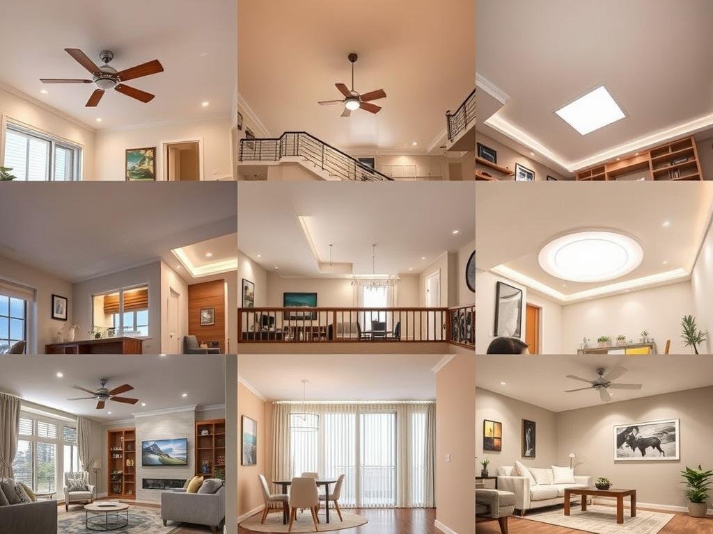 beautifully lit home interior showcasing various ceiling lighting solutions beautifully lit home interior showcasing various ceiling lighting solutions
