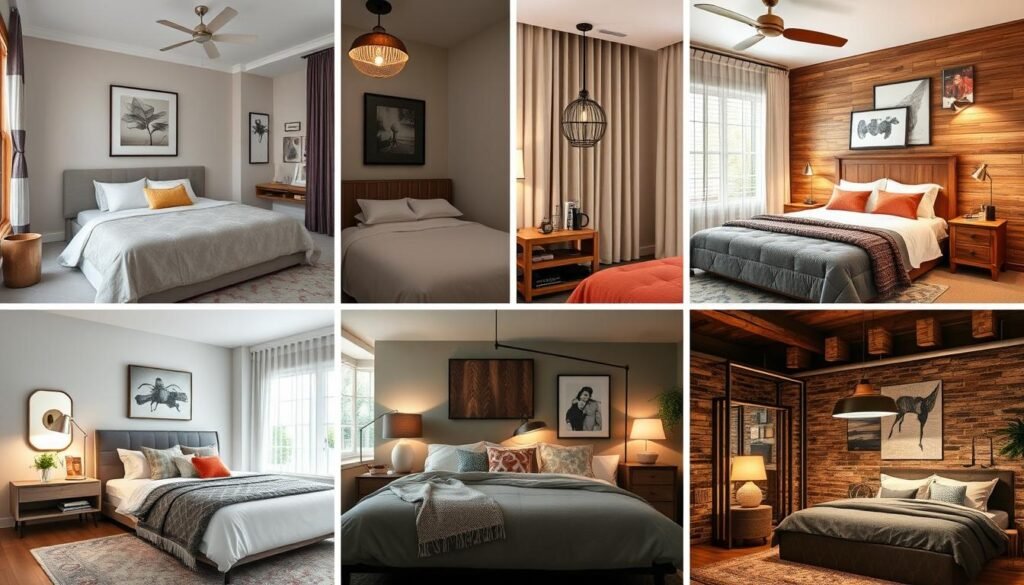 bedroom lighting ideas showcasing different interior design styles