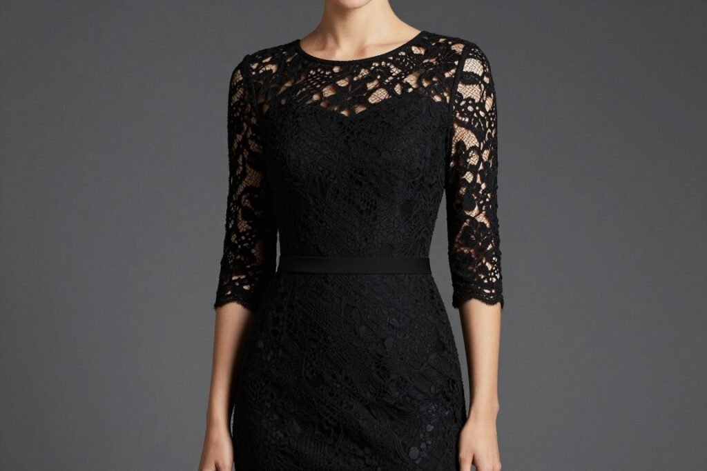 black lace cocktail dress elegant