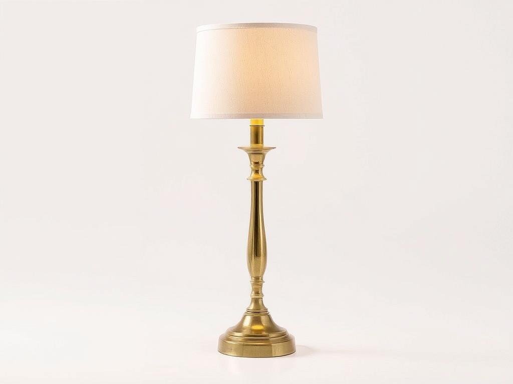 brass candlestick style table lamp
