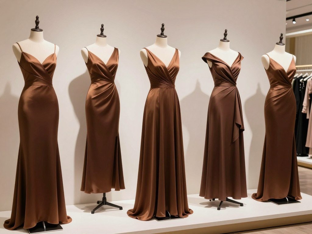 brown cocktail dresses for weddings