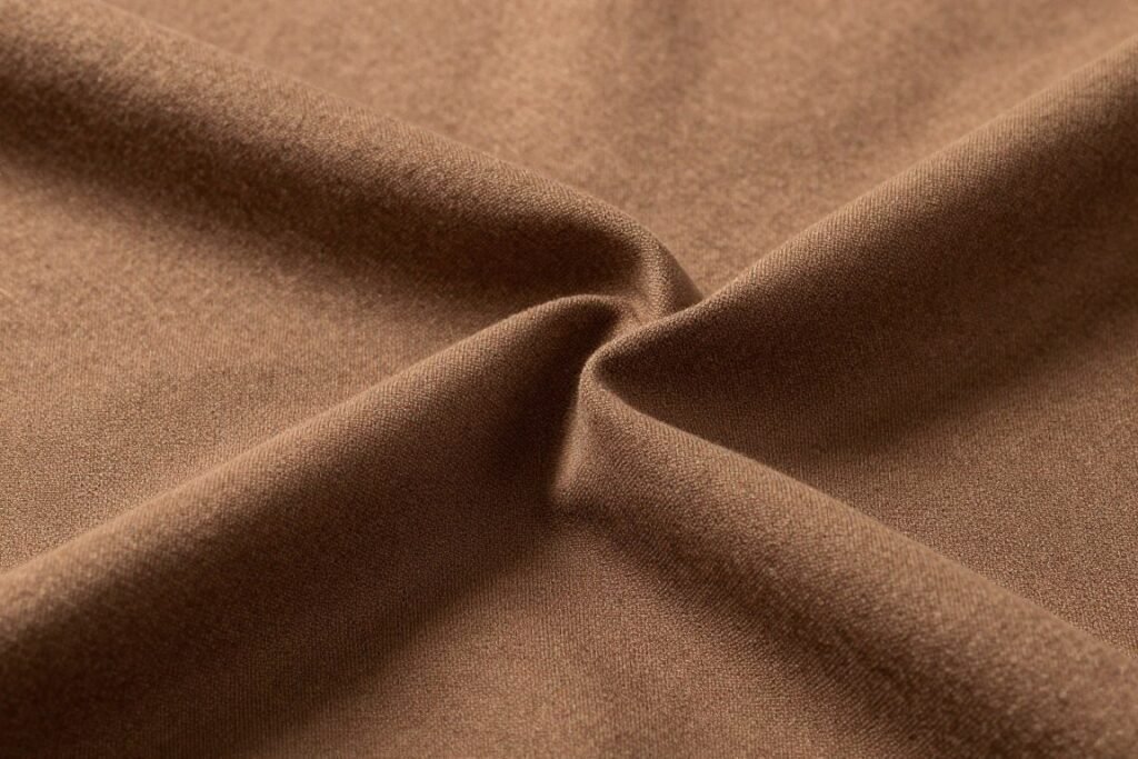 brown cotton blend dress fabric