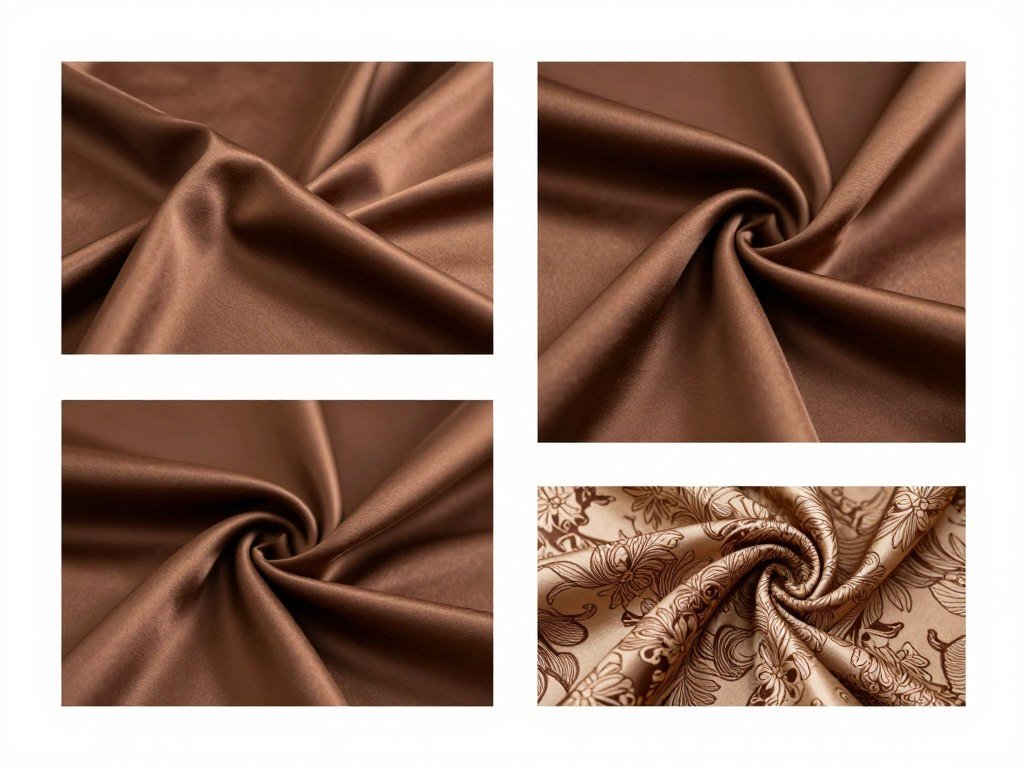 brown formal dress fabrics comparison
