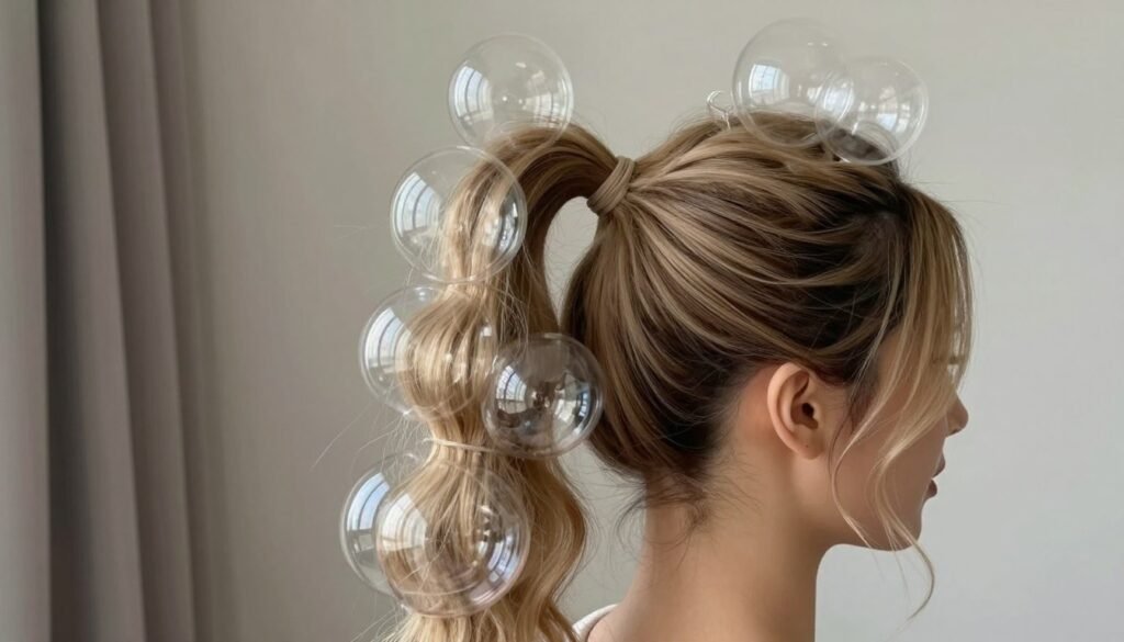 bubble ponytail wedding guest hairstyle