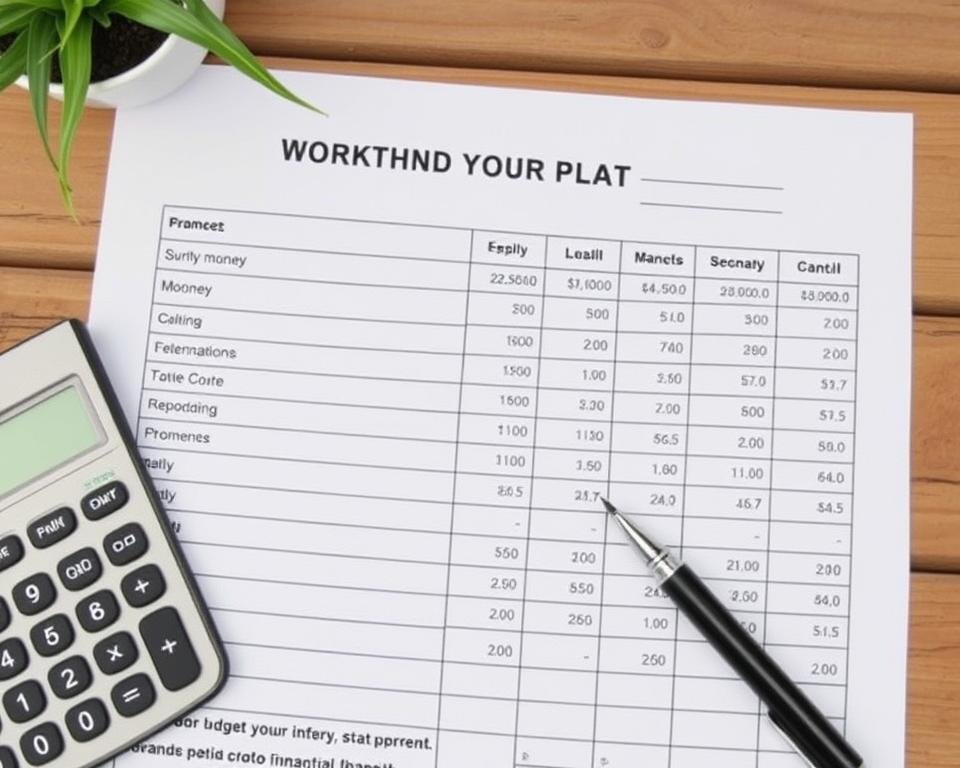 budget worksheet planning outdoor patio renovation expenses