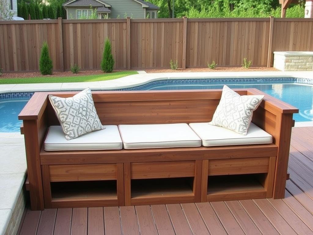 built-in bench seating on pool deck built-in bench seating on pool deck