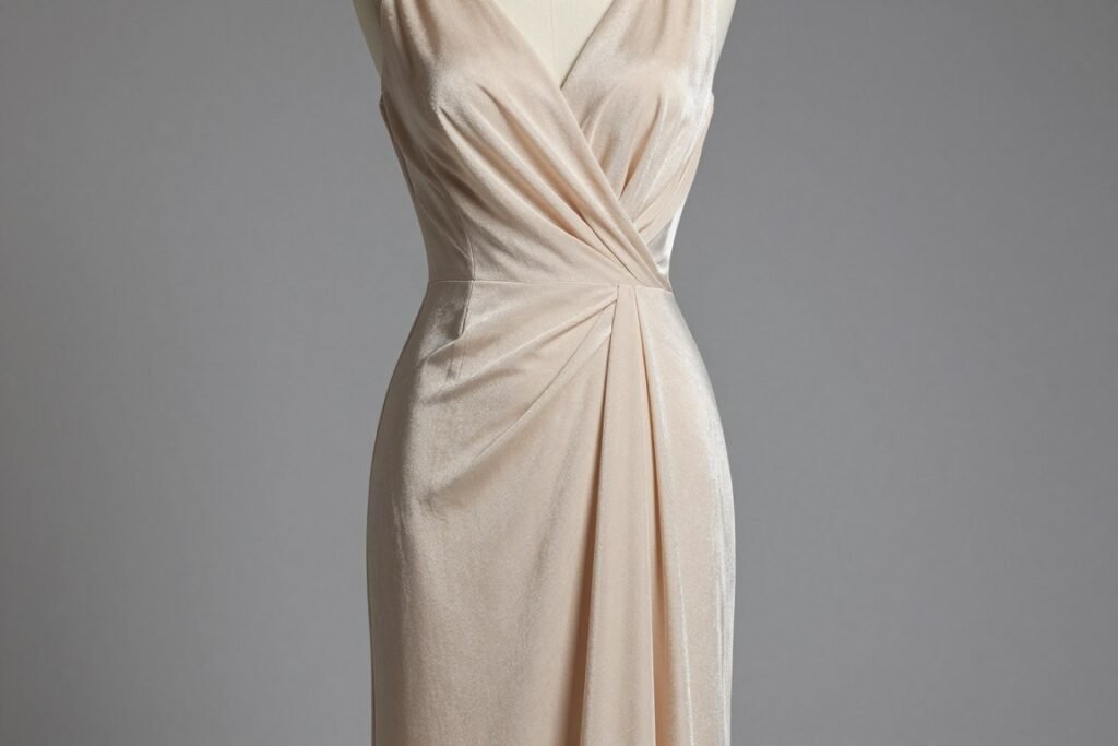 champagne colored formal dress