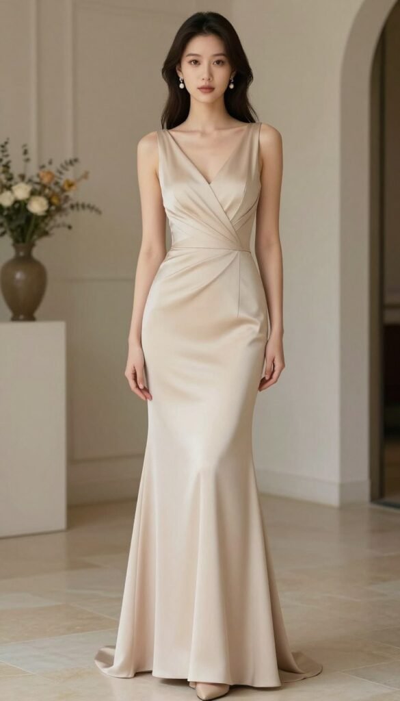 champagne neutral formal dress