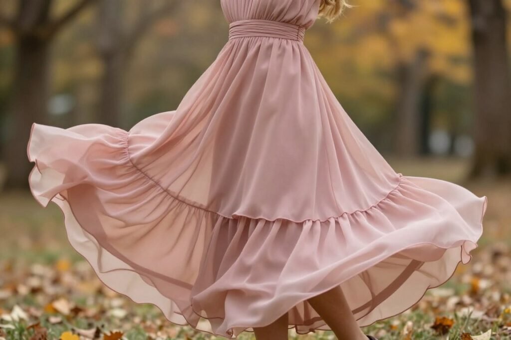 chiffon fall wedding dress
