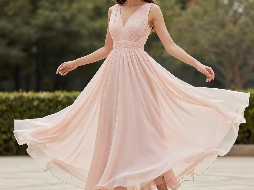 chiffon maxi dress with flowing silhouette
