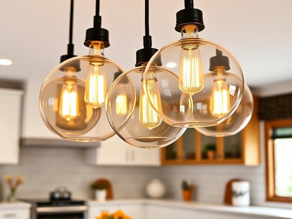 clear glass pendant lights with industrial design over kitchen island clear glass pendant lights with industrial design over kitchen island