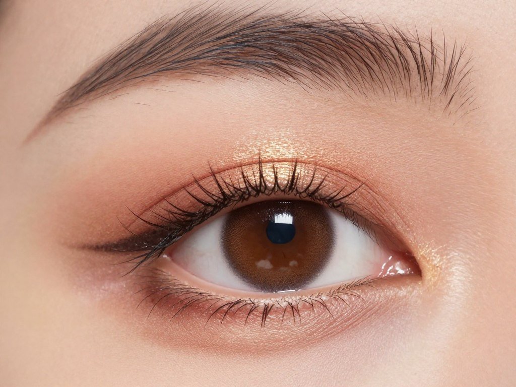 close-up of brown eyes with wedding makeup highlighting golden tones