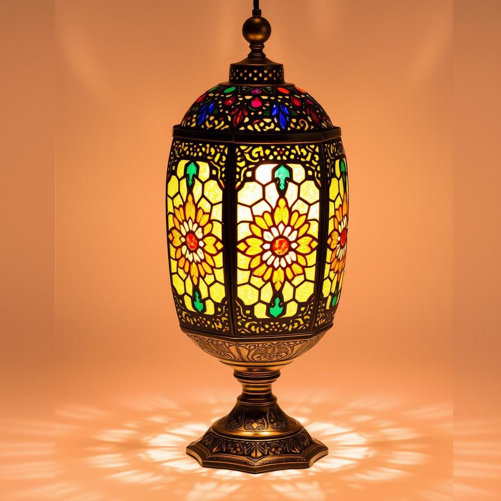 colorful moroccan glass table lamp