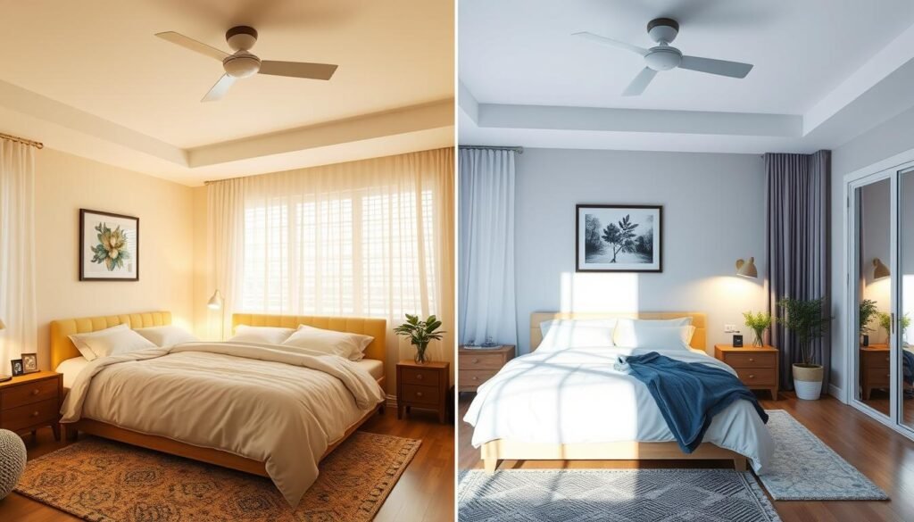 comparison of different led strip color temperatures in bedroom setting