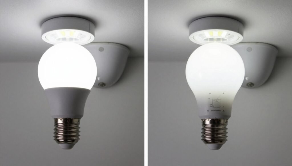comparison of led and incandescent outdoor bulbs