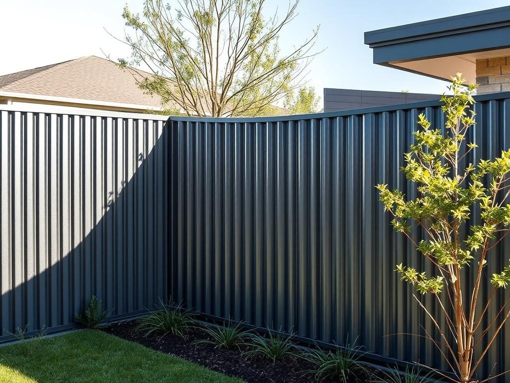 corrugated metal fence modern design backyard