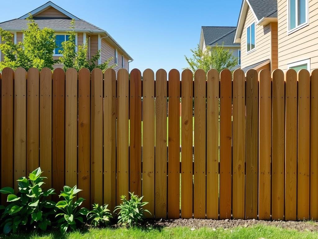 cost-effective privacy fence in residential garden