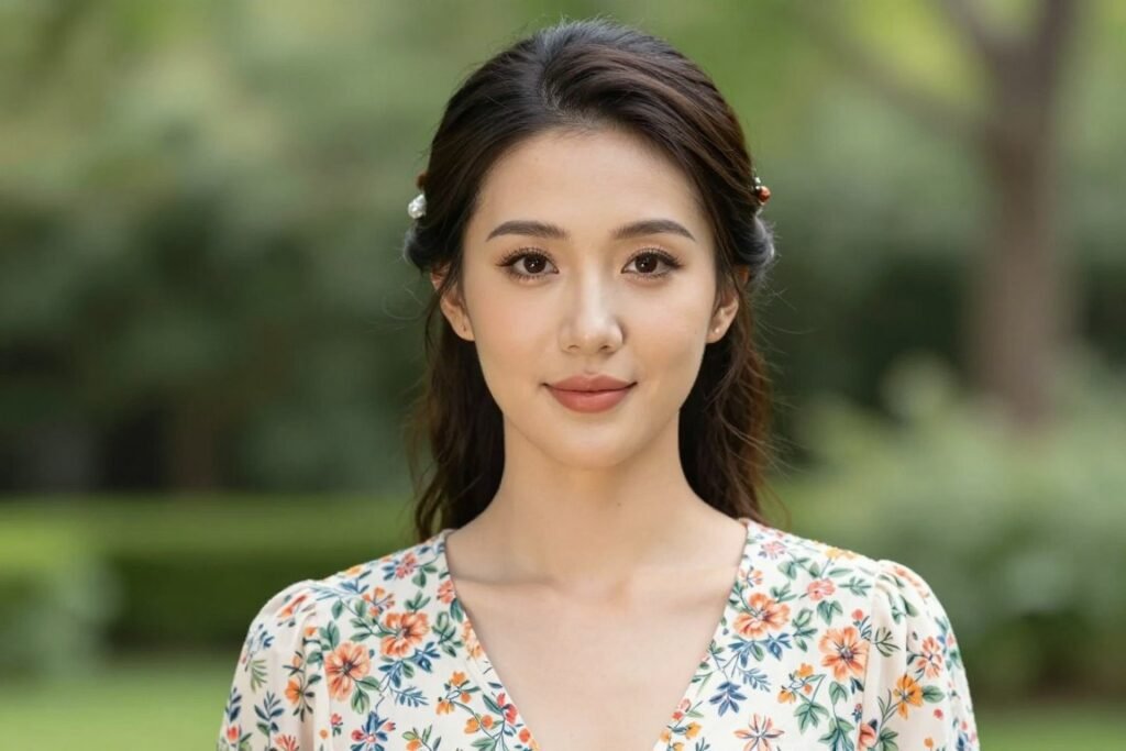 daytime wedding guest makeup for brown eyes matching casual dress