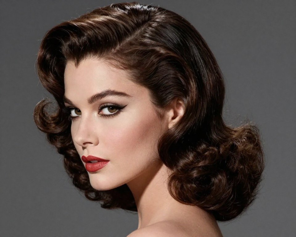 deep side part swept waves wedding hairstyle