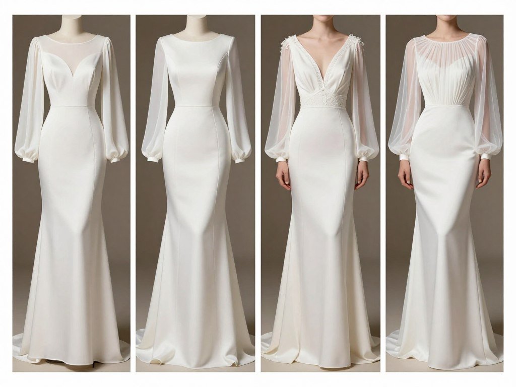 detailed comparison of different sleeve styles on dresses