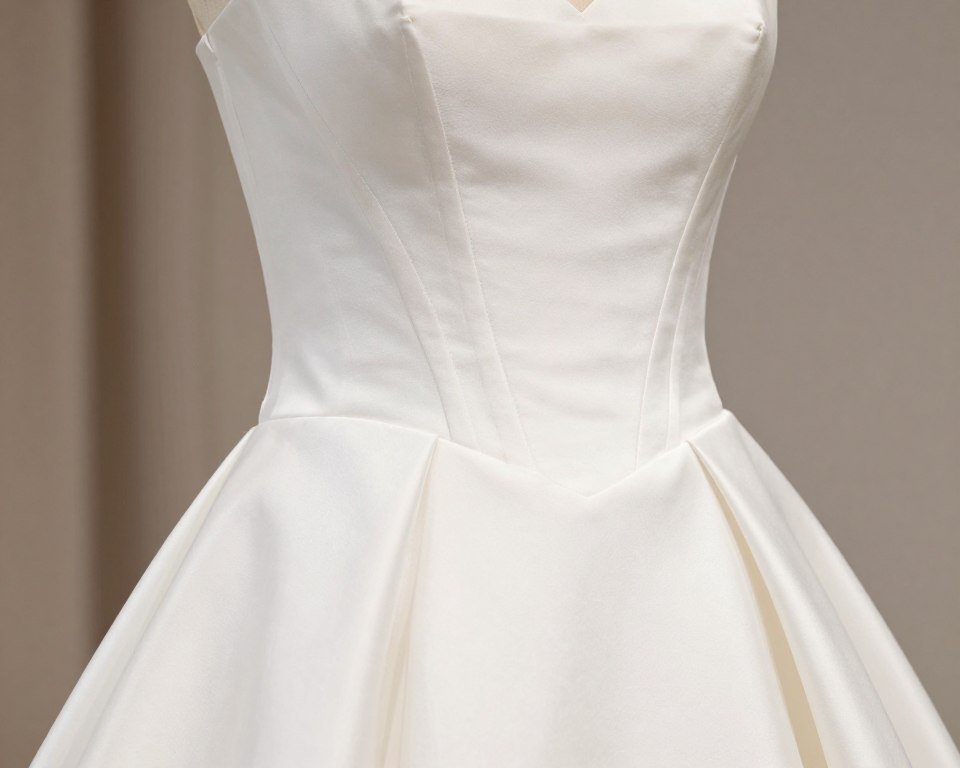 details of structured bodice construction on formal gowns