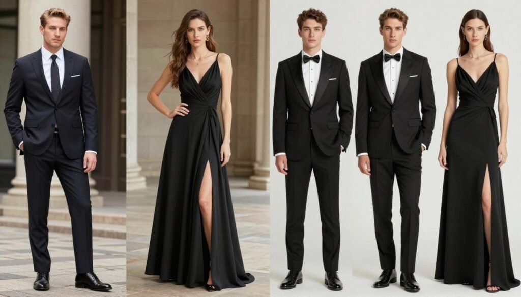 different levels of formal wedding attire