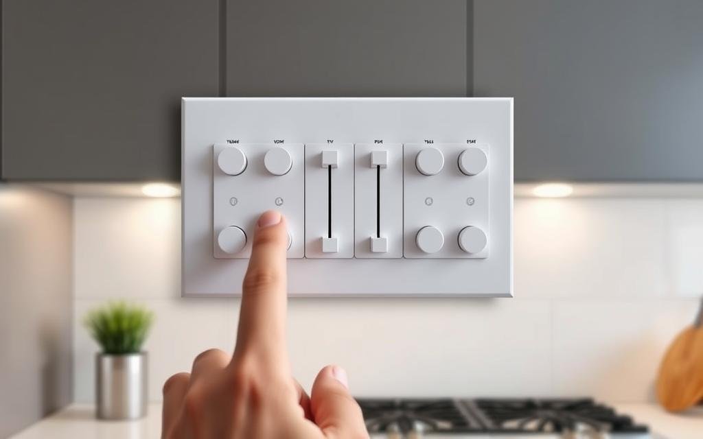 dimmer switch panel controlling multiple kitchen lighting layers dimmer switch panel controlling multiple kitchen lighting layers