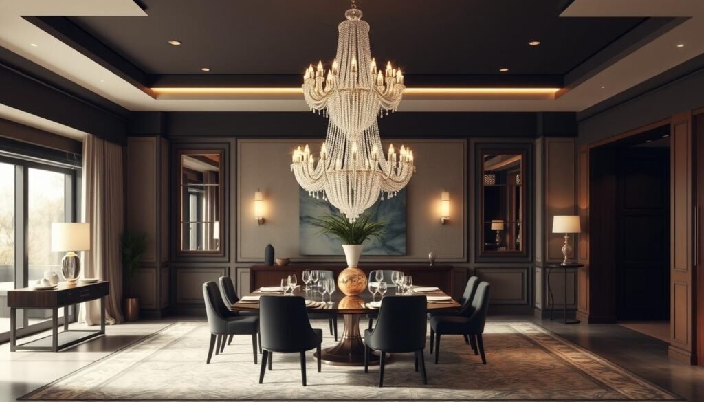 dining room with statement chandelier ceiling lighting dining room with statement chandelier ceiling lighting