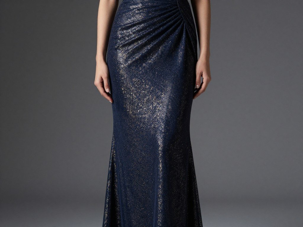 dress with subtle metallic details for evening wedding