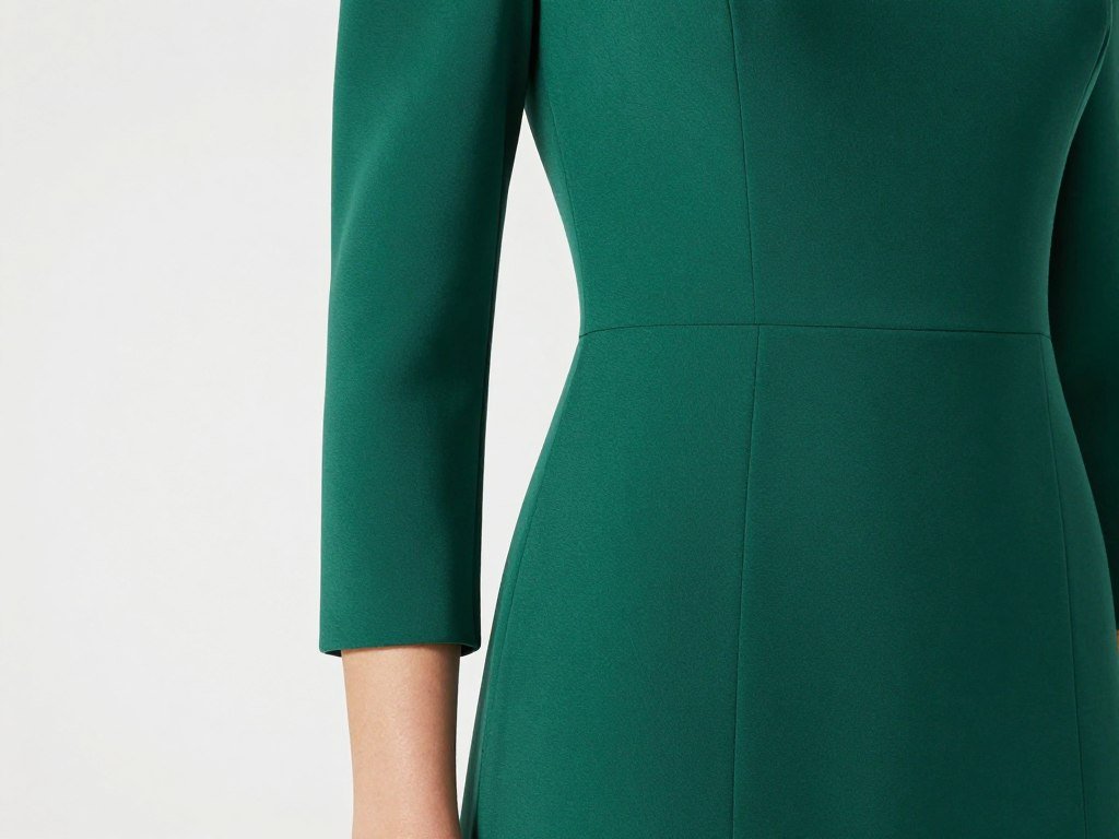 dress with three-quarter sleeves in emerald