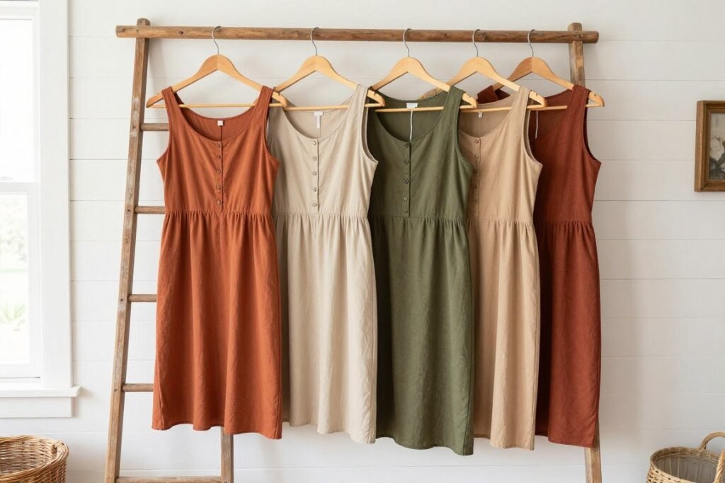 earth tone midi dresses collection