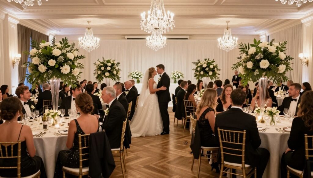 elegant black tie wedding celebration
