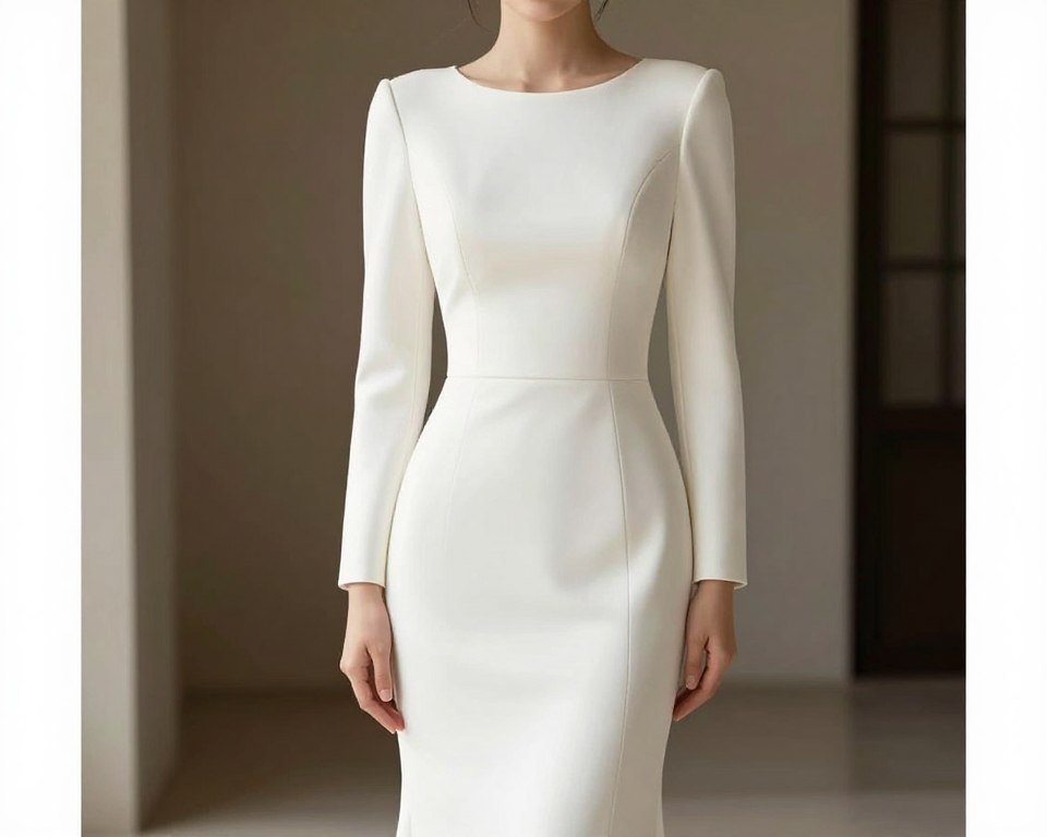 elegant dress with classic fitted long sleeves