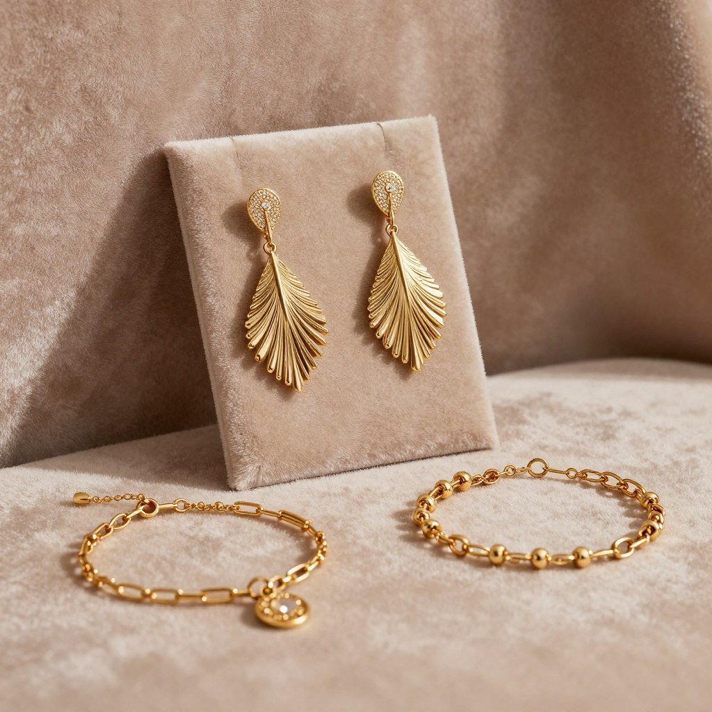 elegant gold jewelry accessories for wedding guest