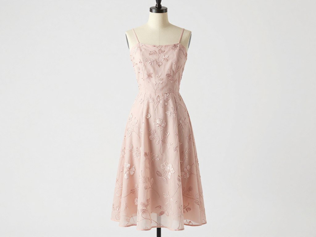 elegant midi dress for wedding guest in soft pink