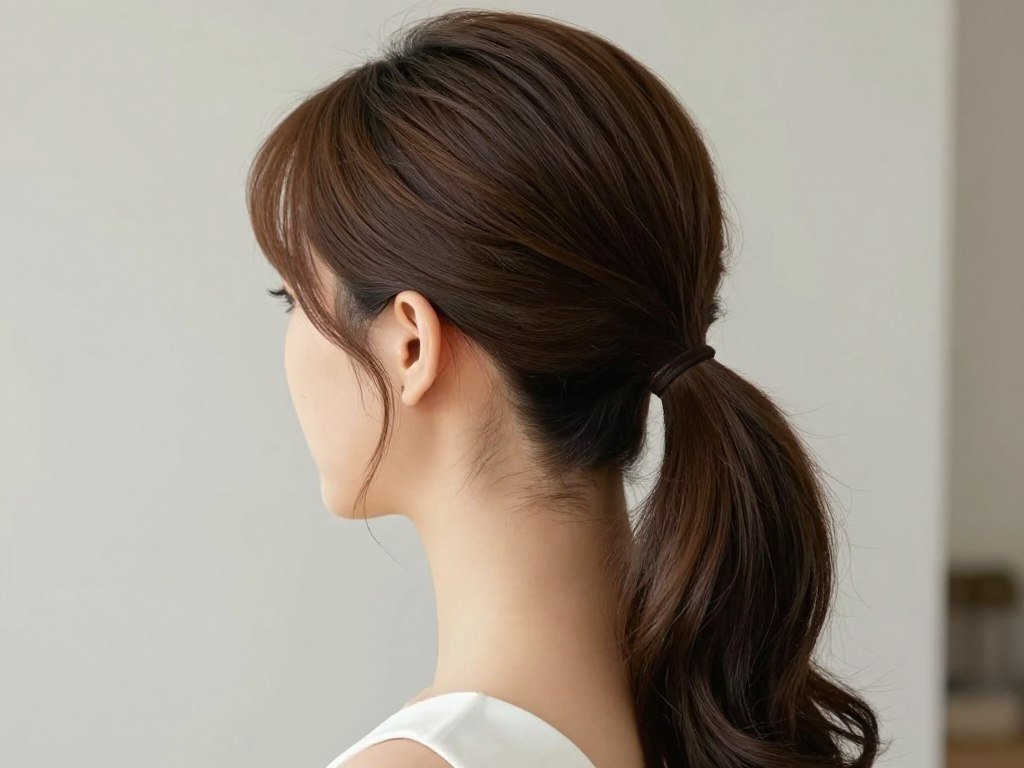 elegant ponytail wedding guest hairstyle for long hair