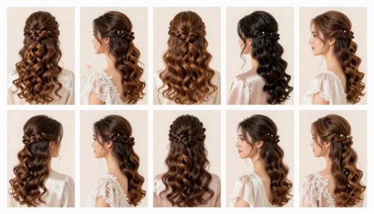 elegant wedding guest hairstyles for long hair featuring romantic curls and soft waves
