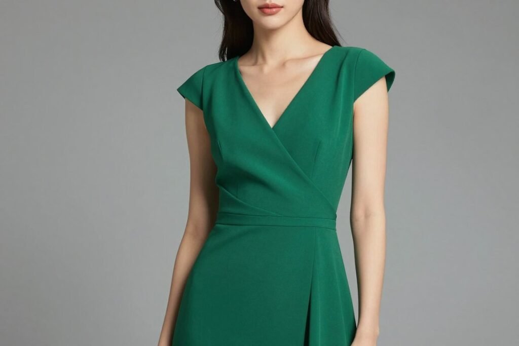 emerald green dress wedding guest