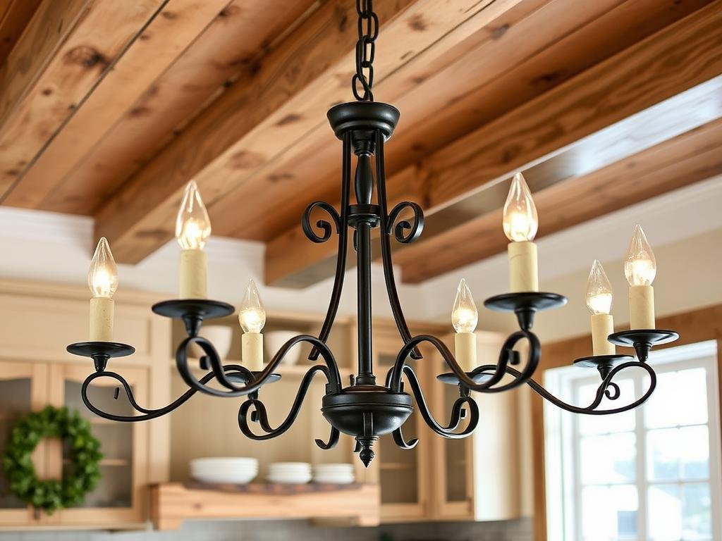 farmhouse style chandelier with wood and metal elements farmhouse style chandelier with wood and metal elements