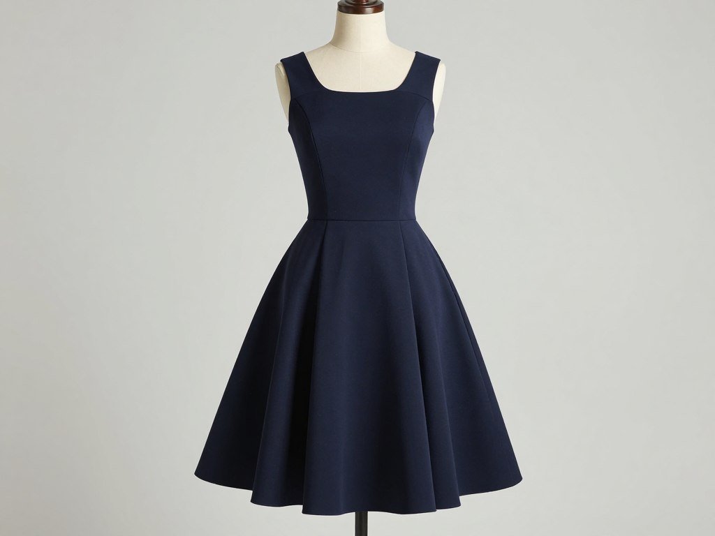 fit and flare dress on athletic figure