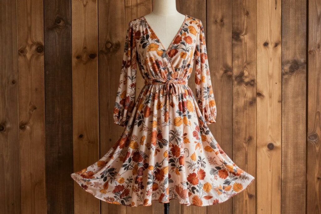floral dress for rustic fall wedding