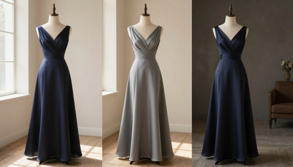 formal dress in various lighting conditions