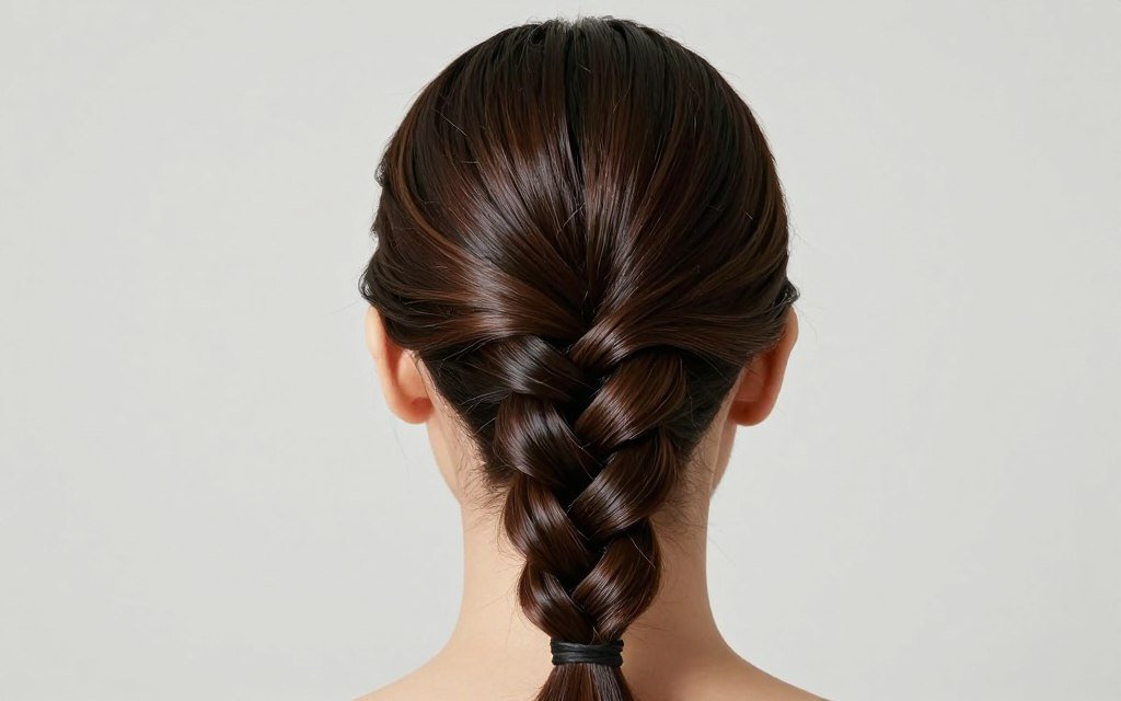 glossy sleek braid wedding guest hairstyle